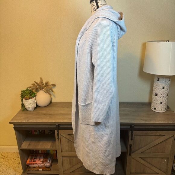 Anthropologie Daily Practice Open Front Long Line Cardigan Hooded Sz XS/S Casual - Picture 4 of 9